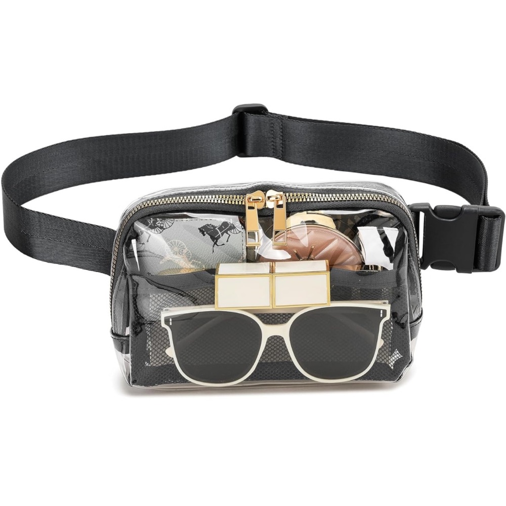 Clear Belt Bag! Stadium Approved Black